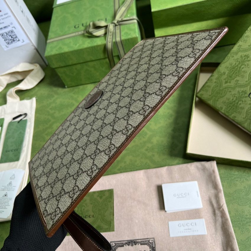 Replica Gucci Ophidia Clutch Brown - near-authentic luxury replica handbag