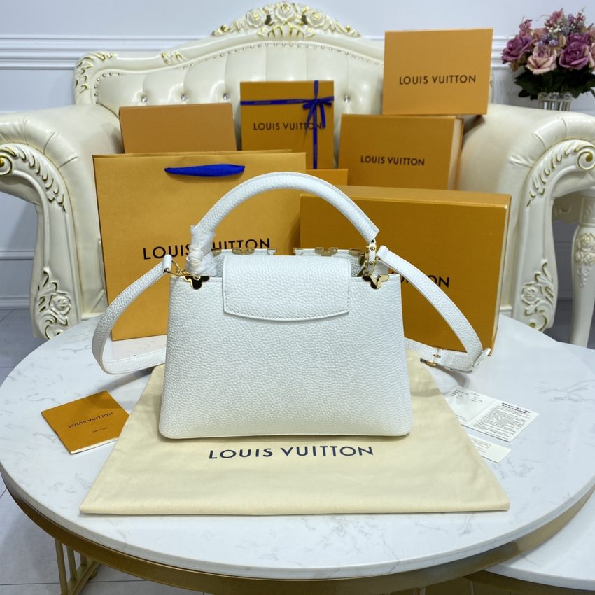 Replica Loius Vuitton Capucines White - authentic-look luxury purse replica