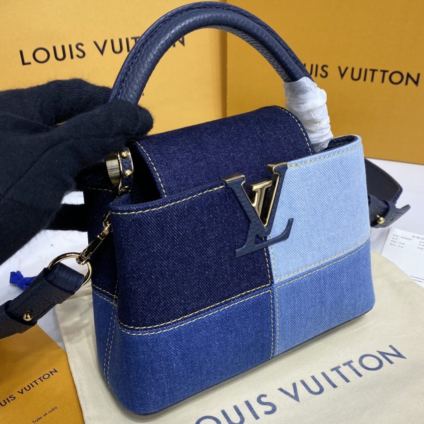 Replica Loius Vuitton Capucines Denim - premium-grade designer purse dupe