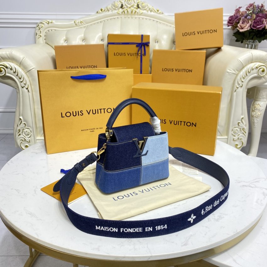 Replica Loius Vuitton Capucines Denim - premium-grade designer purse dupe