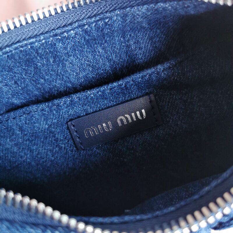 Replica Miu Miu Matelassé Denim Blue - authentic-look luxury purse replica