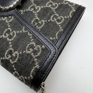 Replica Gucci Dionysus GG Chain Wallet Denim Black - premium 1:1 fake handbag model