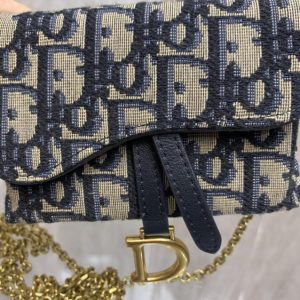 Replica Dior Saddle Pouch with Chain - 1:1 designer replica handbag