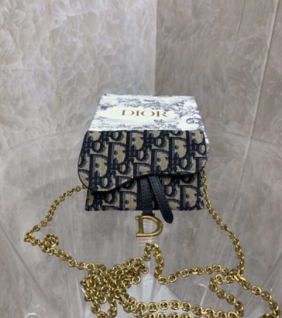 Replica Dior Saddle Pouch with Chain - premium-grade designer purse dupe