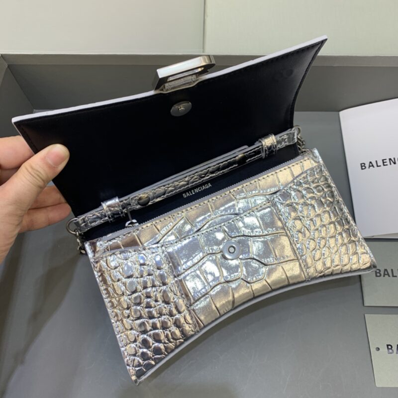 Replica Balenciaga Hourglass On Chain Silver - best quality luxury bag dupe