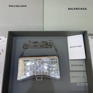 Replica Balenciaga Hourglass On Chain Silver - premium 1:1 fake handbag model