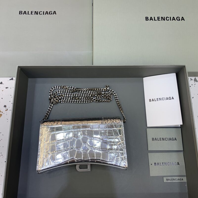 Replica Balenciaga Hourglass On Chain Silver - premium 1:1 fake handbag model