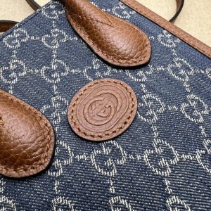 Replica Gucci Ophidia Mini Tote Bag Blue Denim - realistic designer-inspired fake bag