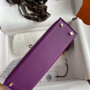 Replica Hermes Kelly Epsom Anemone Purple - high-quality designer bag clone