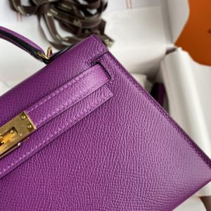 Replica Hermes Kelly Epsom Anemone Purple - high-quality designer bag clone