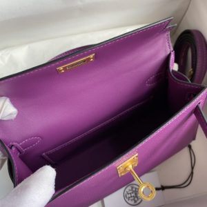 Replica Hermes Kelly Epsom Anemone Purple - best quality luxury bag dupe