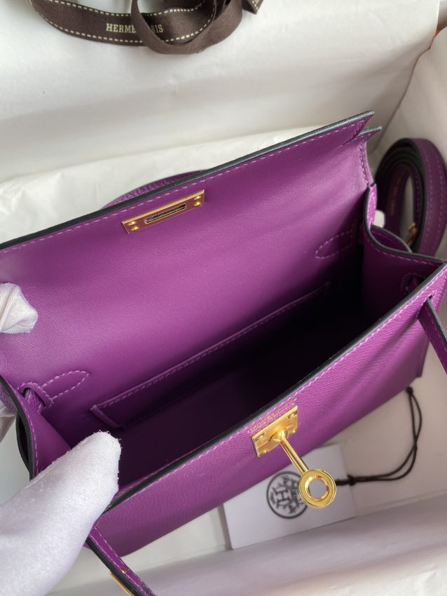 Replica Hermes Kelly Epsom Anemone Purple - best quality luxury bag dupe