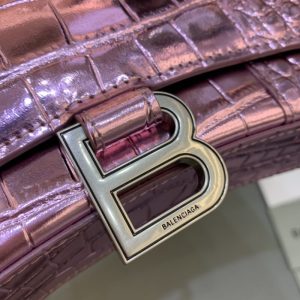 Replica Balenciaga Hourglass On Chain Shine Purple - high-end fake designer purse