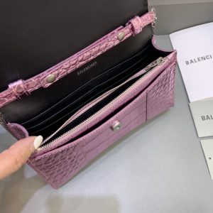 Replica Balenciaga Hourglass On Chain Shine Purple - elite superclone designer purse