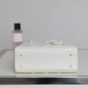 Replica Lady Dior Ultramatte White Grid ABC - authentic-look luxury purse replica