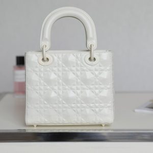 Replica Lady Dior Ultramatte White Grid ABC - best-selling designer handbag dupe