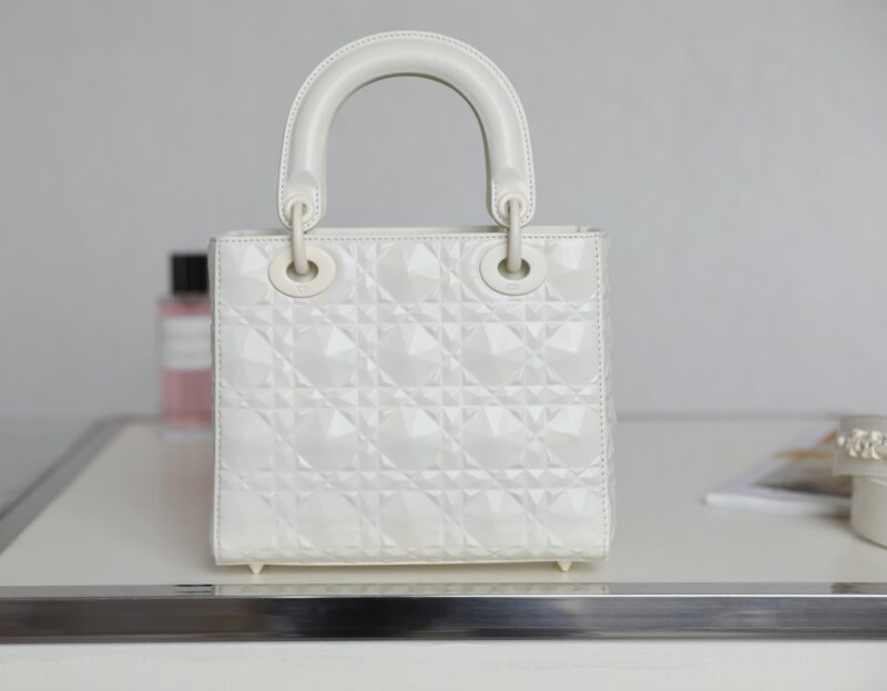 Replica Lady Dior Ultramatte White Grid ABC - best-selling designer handbag dupe