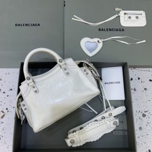 Replica Balenciaga Le City White Diamond - high-end fake designer purse