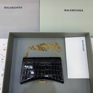 Replica Balenciaga Hourglass On Chain Black - realistic designer-inspired fake bag
