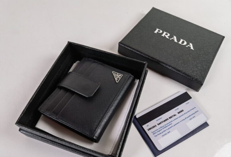 Replica Prada Saffiano Two Fold Compact Wallet - near-authentic luxury replica handbag