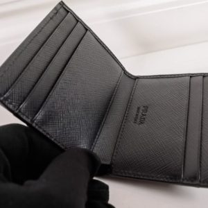 Replica Prada Saffiano Two Fold Compact Wallet - high-end fake designer purse