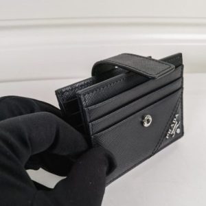 Replica Prada Saffiano Two Fold Wallet Silver - near-authentic luxury replica handbag