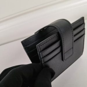 Replica Prada Saffiano Two Fold Wallet Silver - authentic-look luxury purse replica