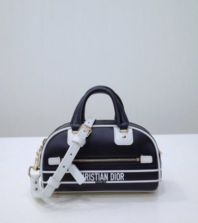 Replica Dior Vibe Zip Bowling Bag Black - near-authentic luxury replica handbag