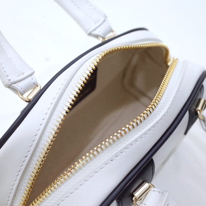 Replica Dior Vibe Zip Bowling Bag White - high-quality designer bag clone