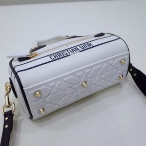 Replica Dior Vibe Zip Bowling Bag White - premium 1:1 fake handbag model