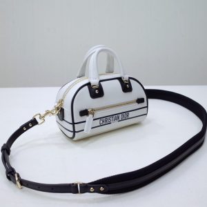 Replica Dior Vibe Zip Bowling Bag White - high-end fake designer purse