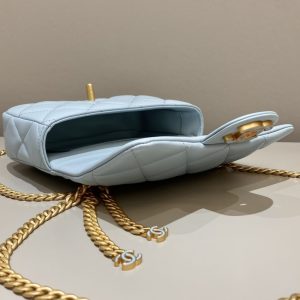 Replica CHANEL 22P Enamel Bag Light Blue - realistic designer-inspired fake bag
