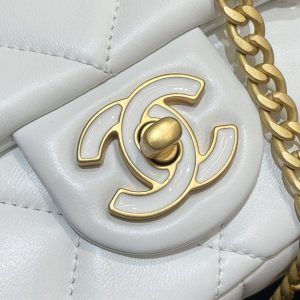 Replica CHANEL 22P Enamel Bag White - top-rated replica designer bag