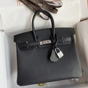 Replica Hermes Birkin Epsom Black Silver - premium 1:1 fake handbag model