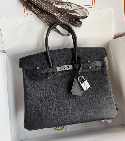 Replica Hermes Birkin Epsom Black Silver - premium 1:1 fake handbag model
