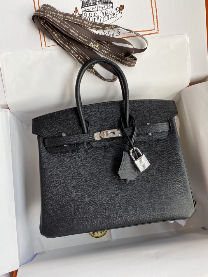 Replica Hermes Birkin Epsom Black Silver - premium 1:1 fake handbag model