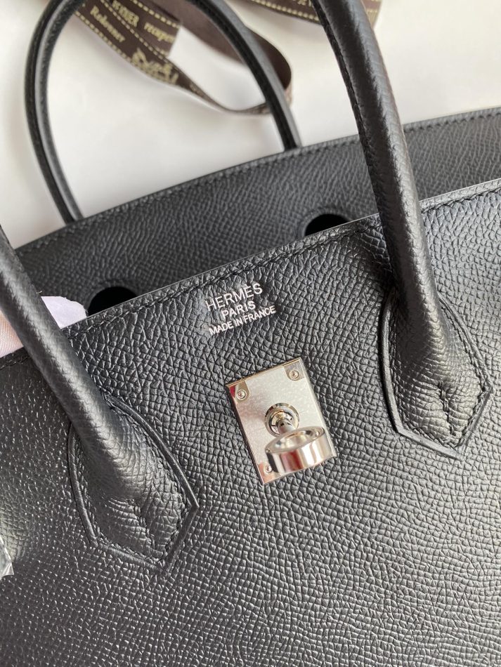 Replica Hermes Birkin Epsom Black Silver - best-selling designer handbag dupe