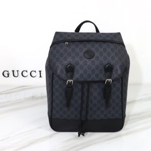 Replica Gucci Interlocking Double G Backpack Black - top-rated replica designer bag
