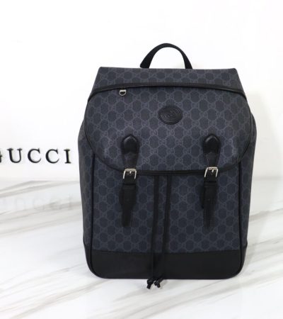Replica Gucci Interlocking Double G Backpack Black - top-rated replica designer bag