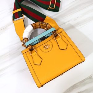 Replica Gucci Diana Small Tote Yellow - high-end fake designer purse