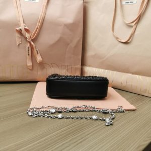 Replica Miu Miu Matelassé Crystal Black - high-end fake designer purse