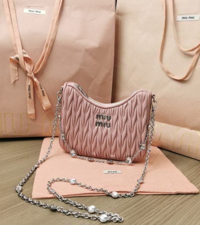 Replica Miu Miu Matelassé Crystal Pink - elite superclone designer purse