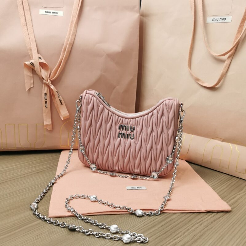 Replica Miu Miu Matelassé Crystal Pink - elite superclone designer purse