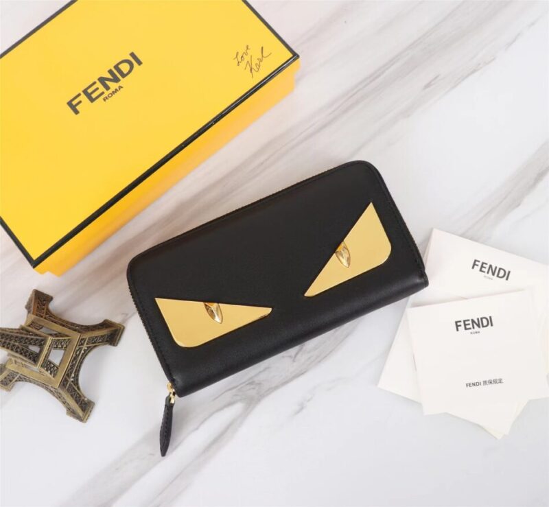 Replica Fendi Yellow Eyes Wallet - authentic-look luxury purse replica