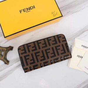Replica Fendi FF Brown Wallet - high-accuracy replica luxury purse