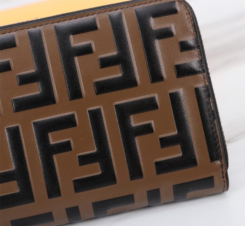 Replica Fendi FF Brown Wallet - high-quality designer bag clone