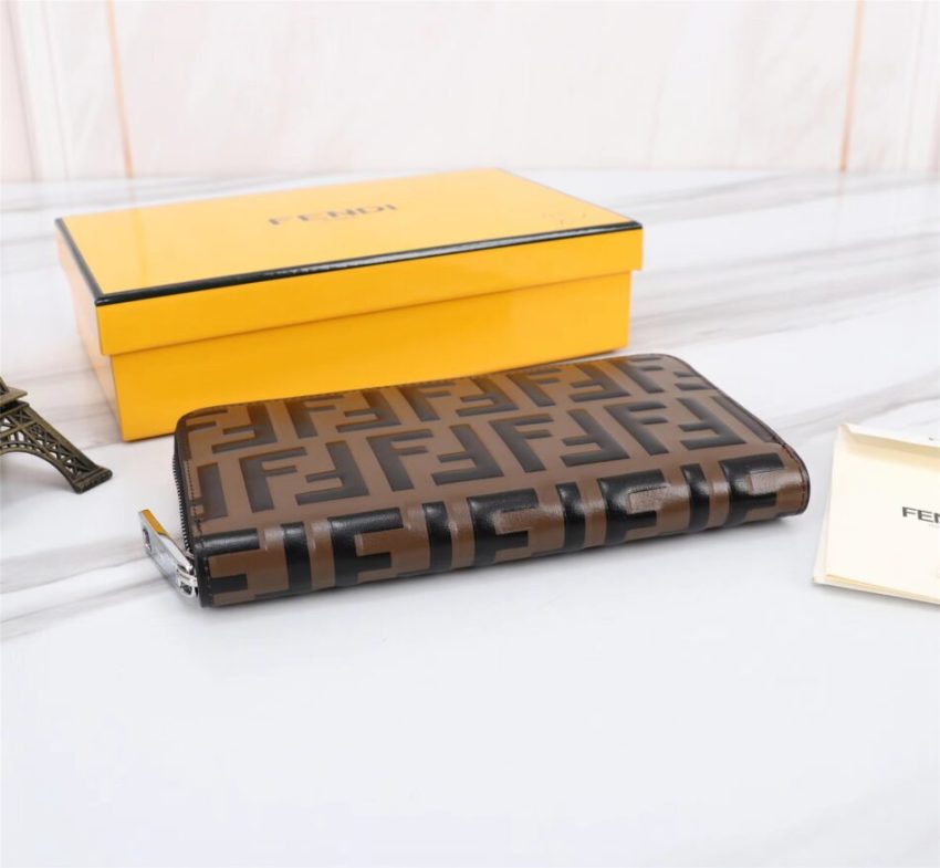 Replica Fendi FF Brown Wallet - 1:1 designer replica handbag