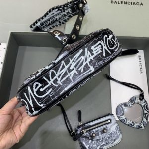 Replica Balenciaga Le Cagole Graffiti Black - high-end fake designer purse