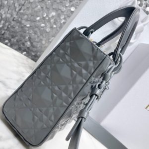 Replica Lady Dior Ultramatte Grey Grid ABC - top-rated replica designer bag
