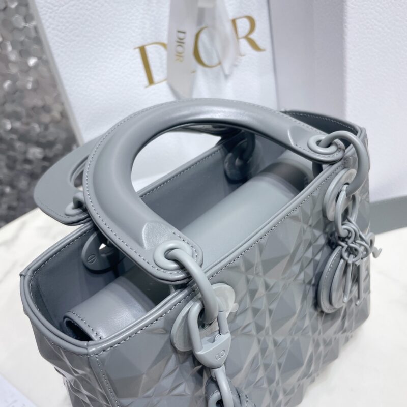 Replica Lady Dior Ultramatte Grey Grid ABC - elite superclone designer purse